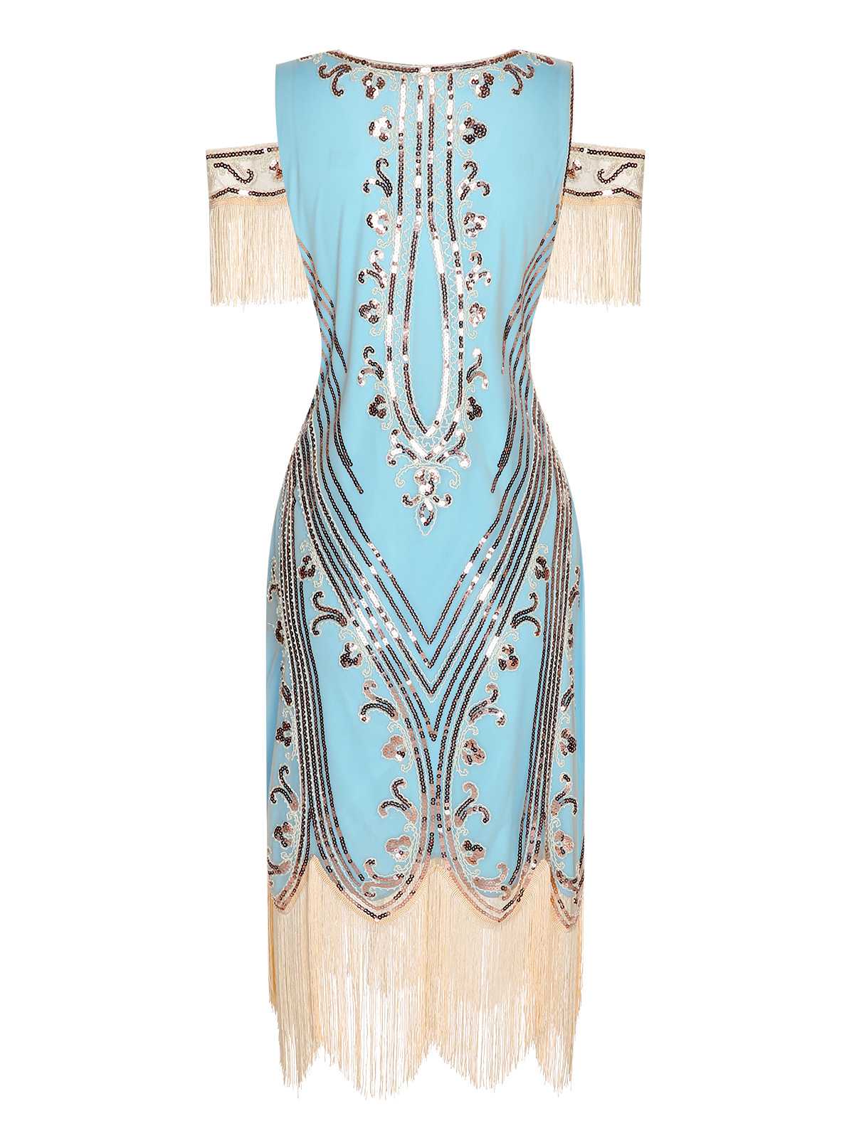 Robe à paillettes brodées à épaules dénudées des années 1920 - Image 11