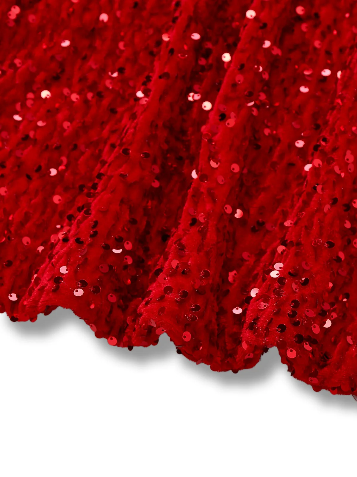 Robe à paillettes rouge manches longues col rond avec nœud des années 1960 - Image 5