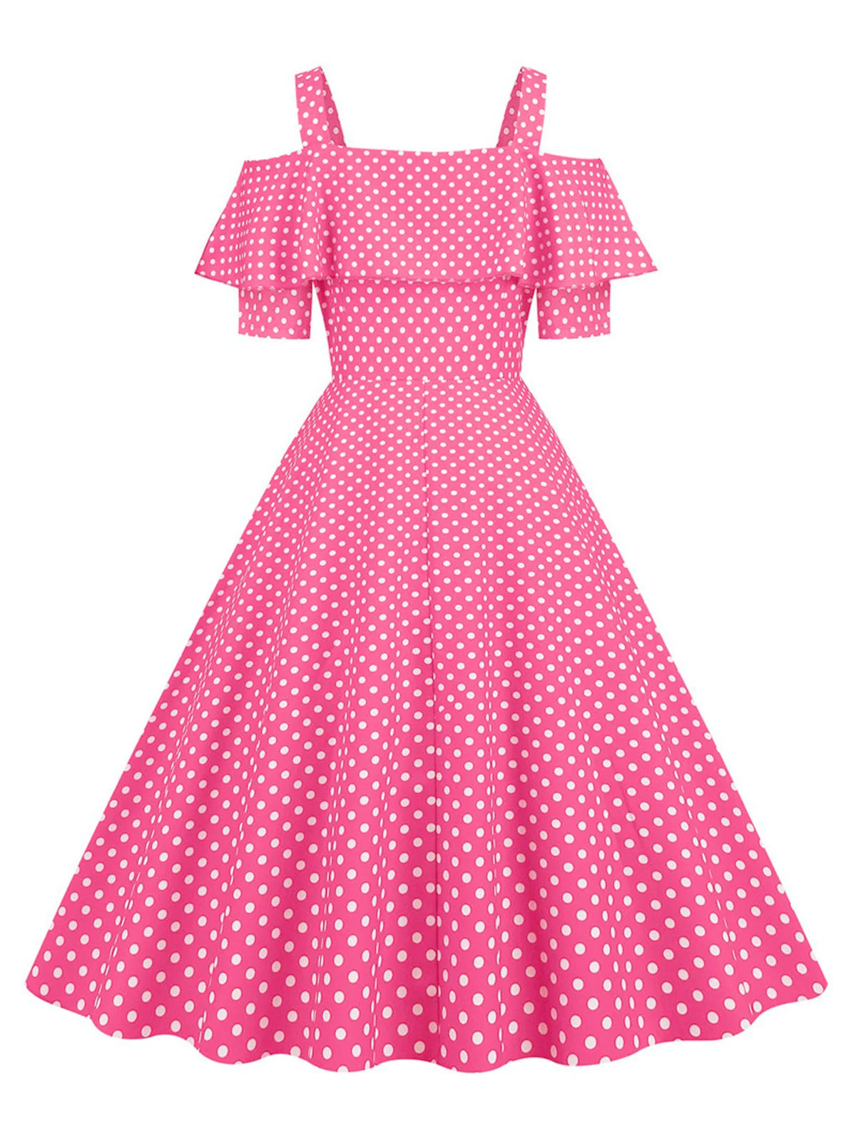 Robe à pois et épaules dénudées des années 1950 - Image 12