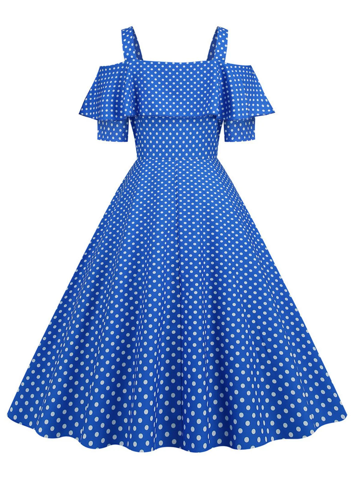 Robe à pois et épaules dénudées des années 1950 - Image 9