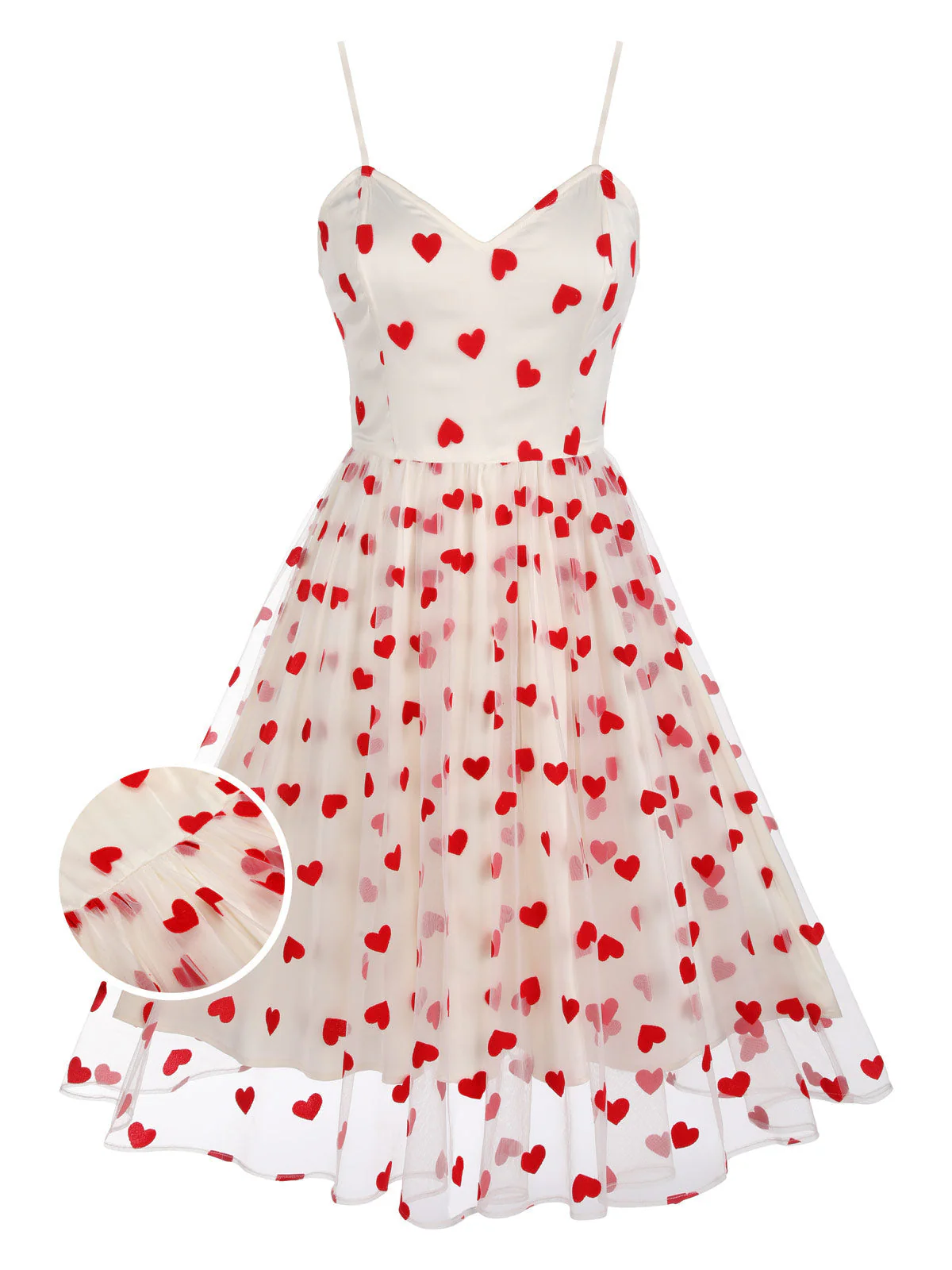 Robe à retelles en maille cœur des années 1950 Chic - Image 9