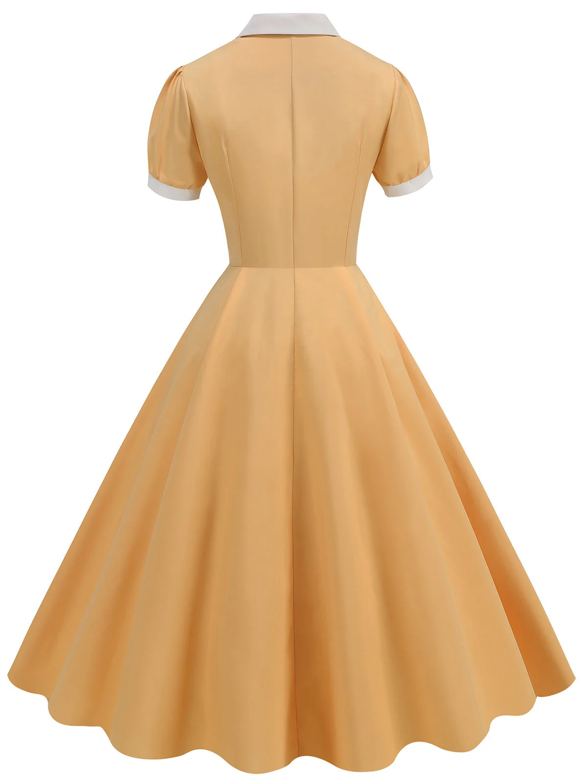 Robe à revers contrastée à manches courtes des années 1950 - Image 9