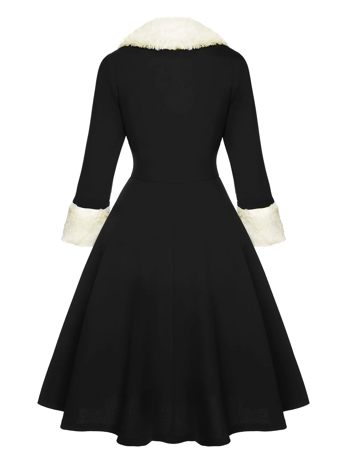 Robe à revers de Noël rouge et blanche en peluche des années 1950 - Image 8
