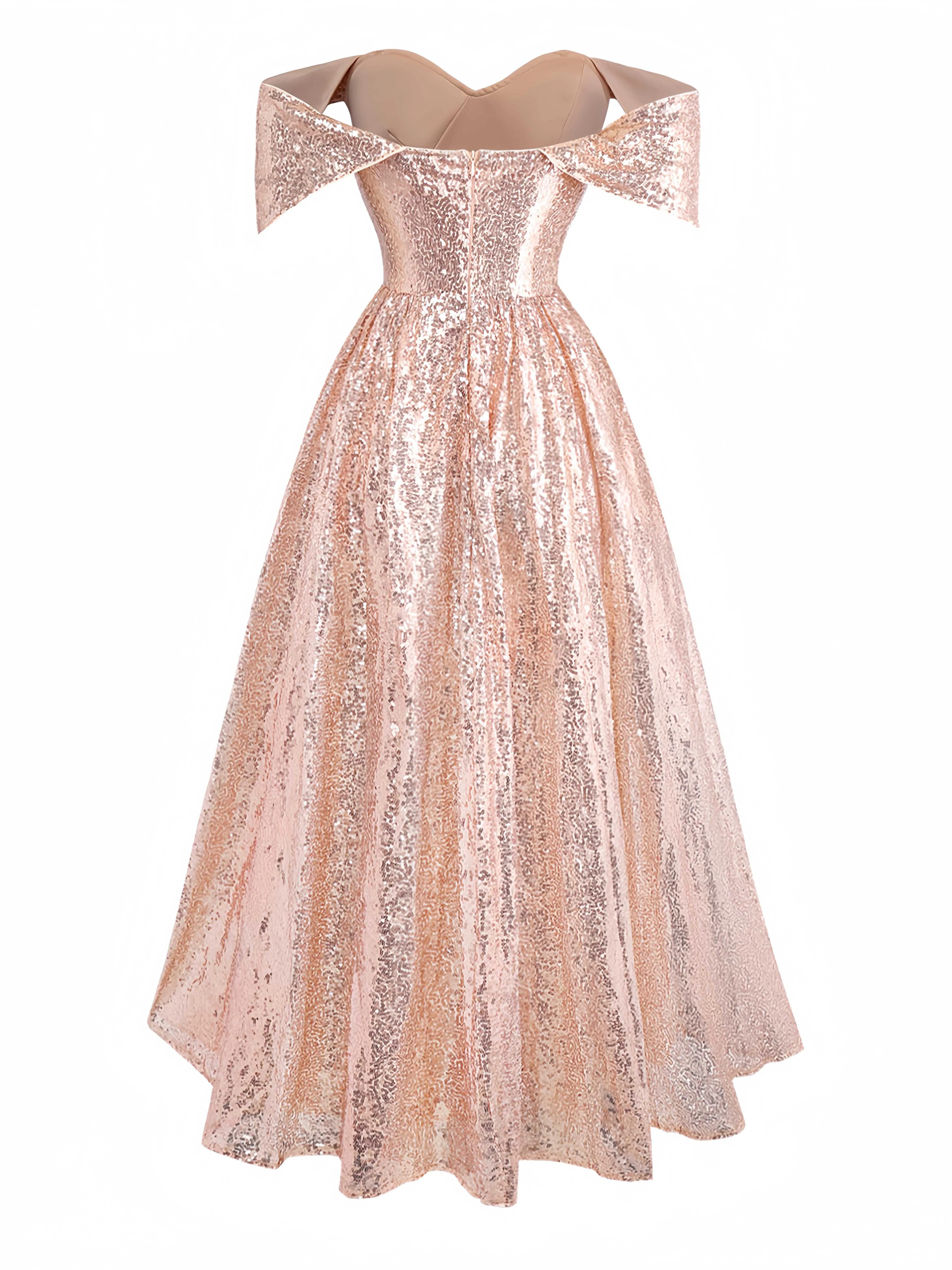 Robe à sequins champagne à épaules dénudées années 1930 - Image 3