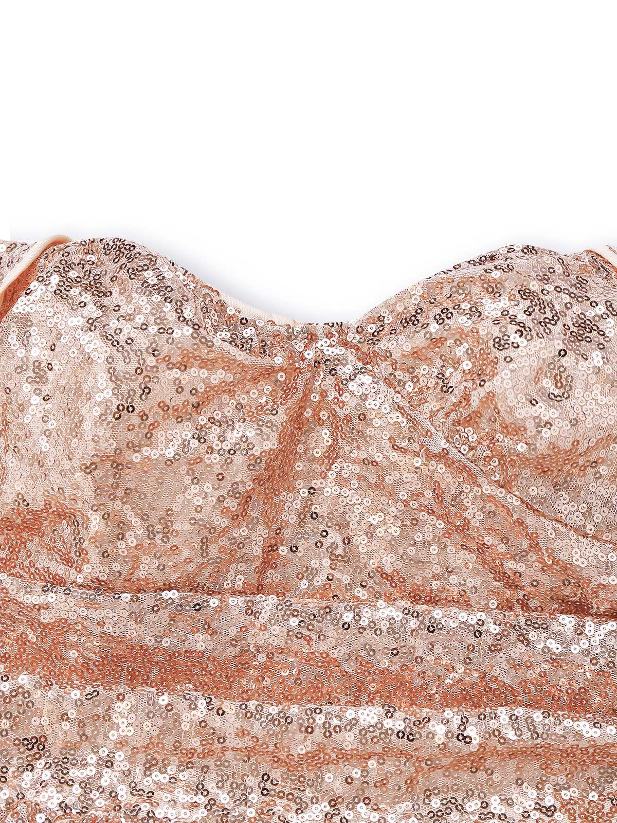 Robe à sequins champagne à épaules dénudées années 1930 - Image 6