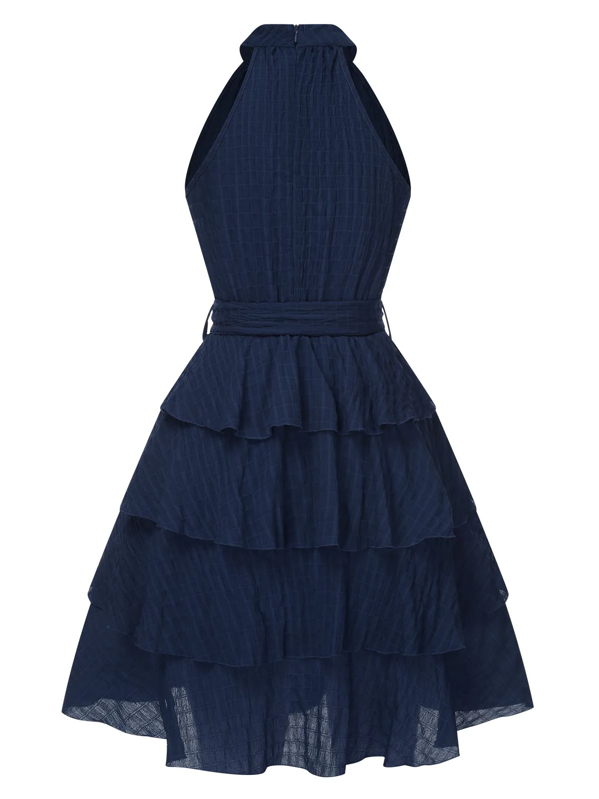 Robe à volants col rond licou de couleur unie des années 1950 - Image 6