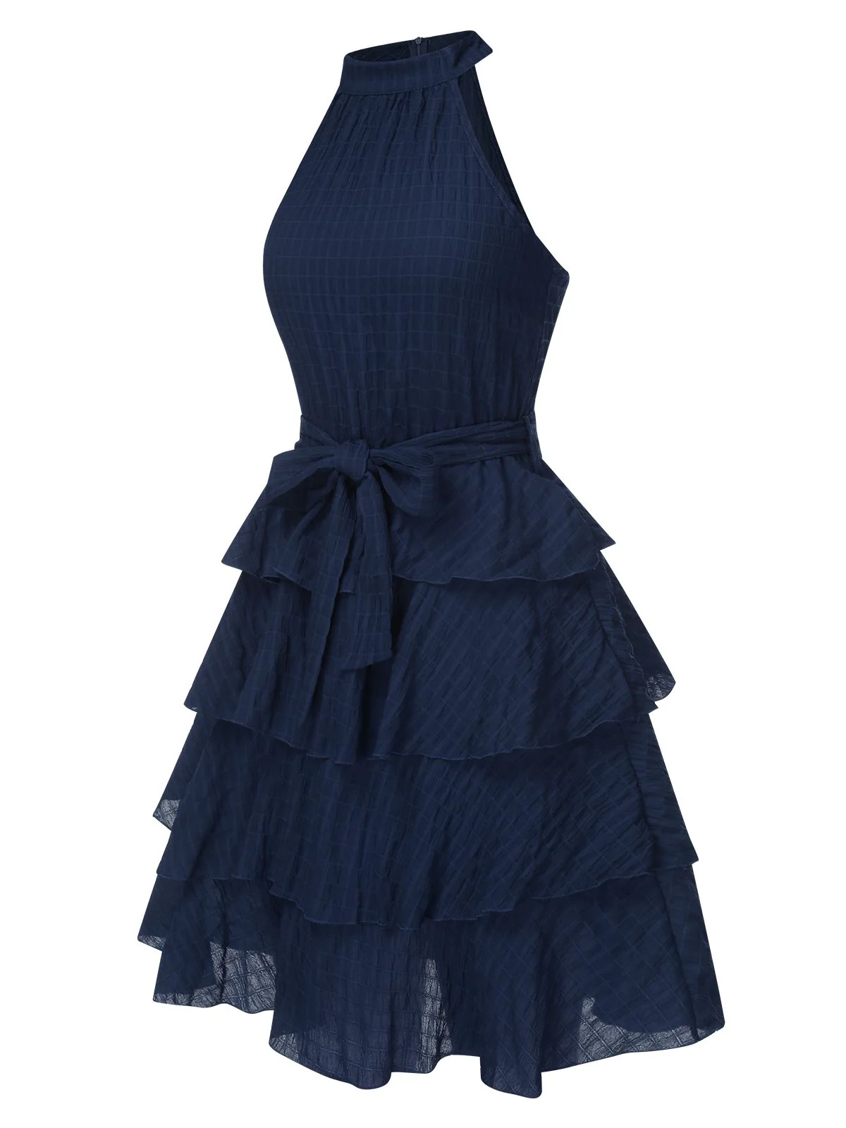 Robe à volants col rond licou de couleur unie des années 1950 - Image 7