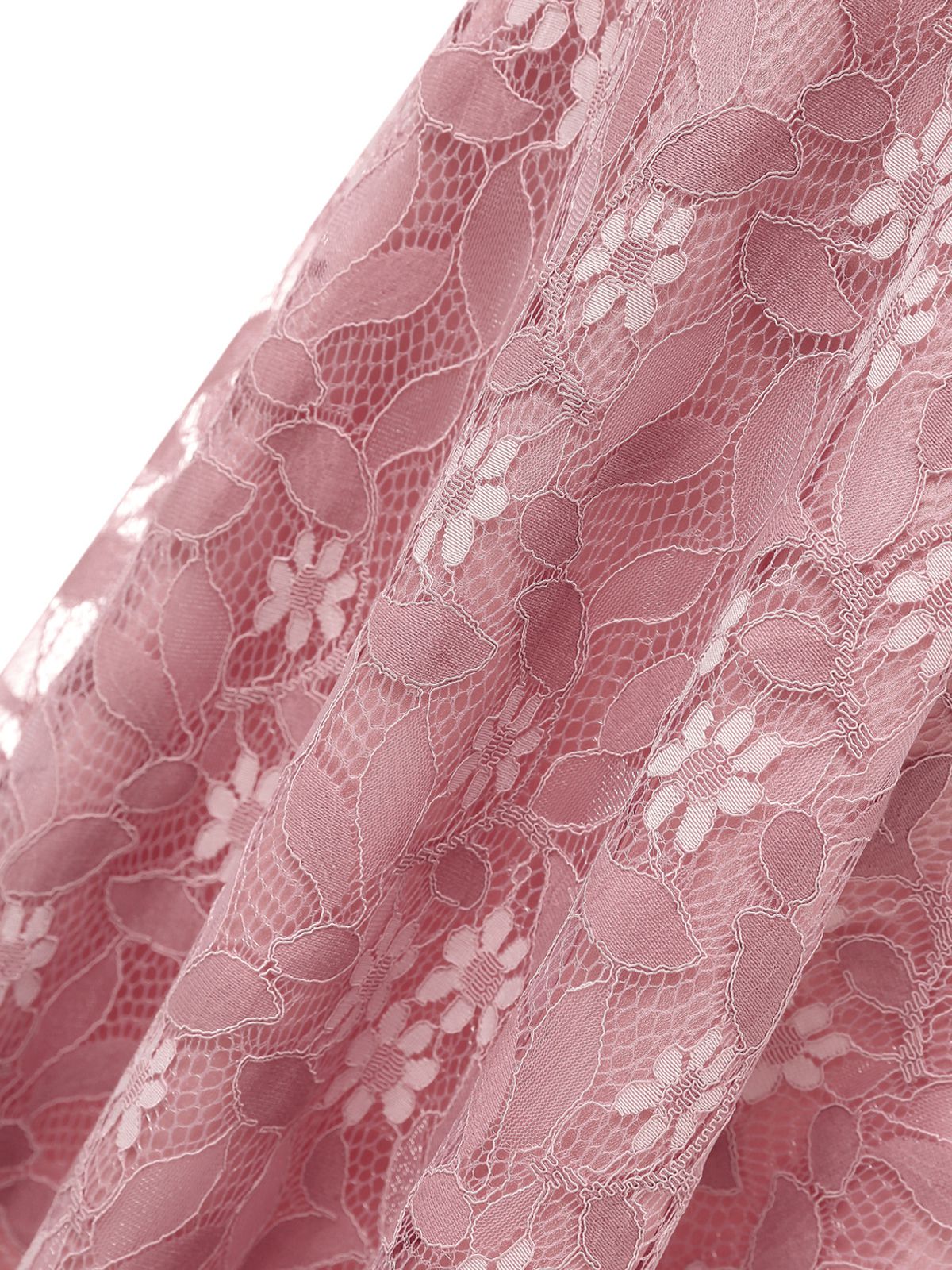 Robe à Bretelle Vintage Rose Année 50 à Volants Dos Nu Dentelle Cocktail - Image 5