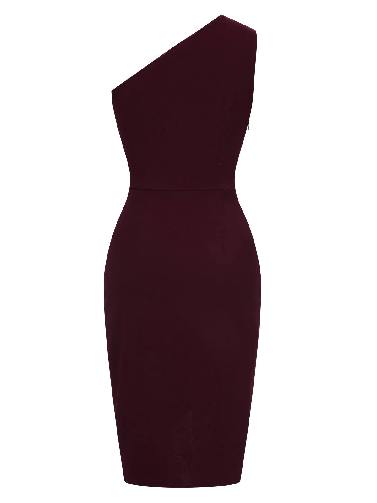 Robe asymétrique à volants et ourlet tulipe uni des années 1960 - Image 7