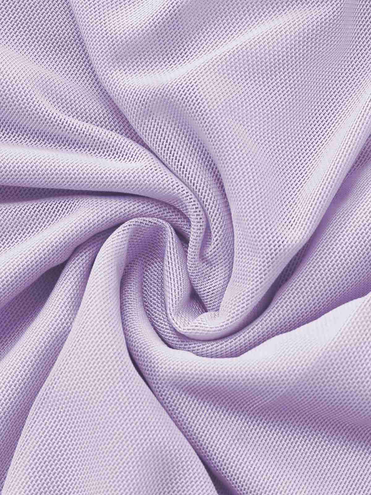 Robe asymétrique violette à volants et à une épaule en maille années 70 - Image 4