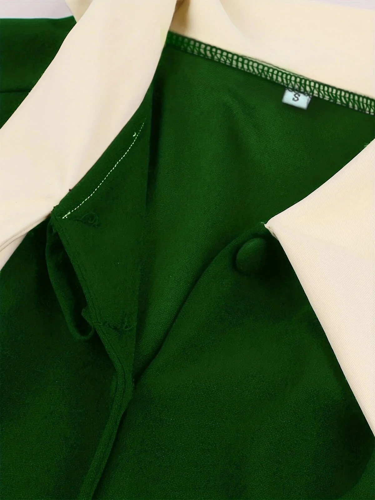Robe avec nœud à revers et boutons contrastés des années 1940 - Image 3