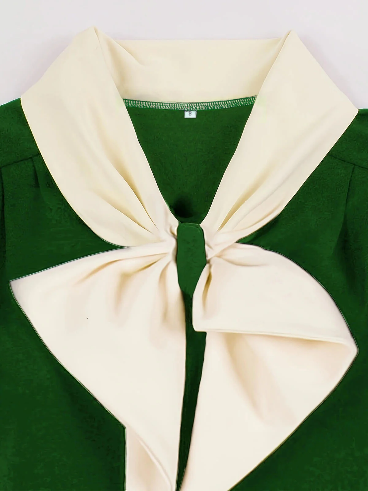 Robe avec nœud à revers et boutons contrastés des années 1940 - Image 4