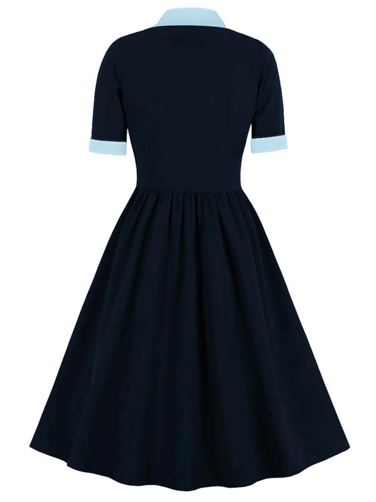 Robe avec nœud à revers et boutons contrastés des années 1940 - Image 8