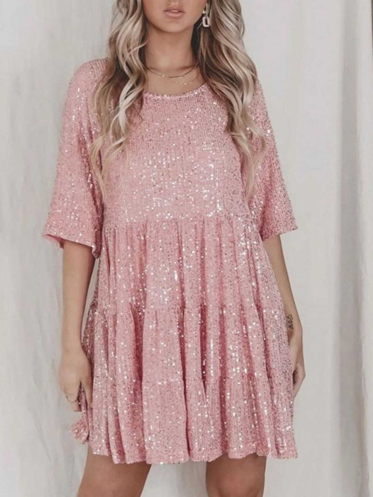 Robe babydoll paillettes et volants années 1960 - Image 12