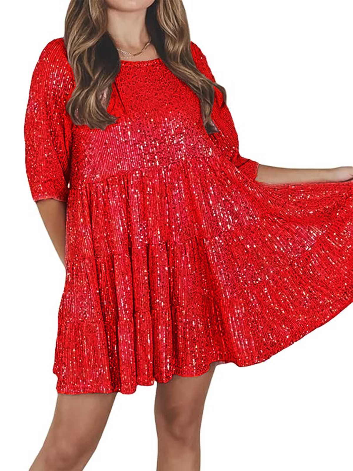 Robe babydoll paillettes et volants années 1960 - Image 14