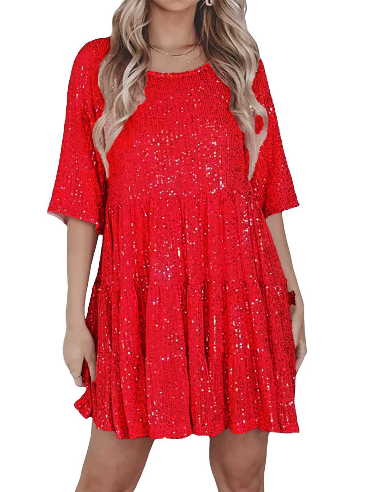 Robe babydoll paillettes et volants années 1960 - Image 15