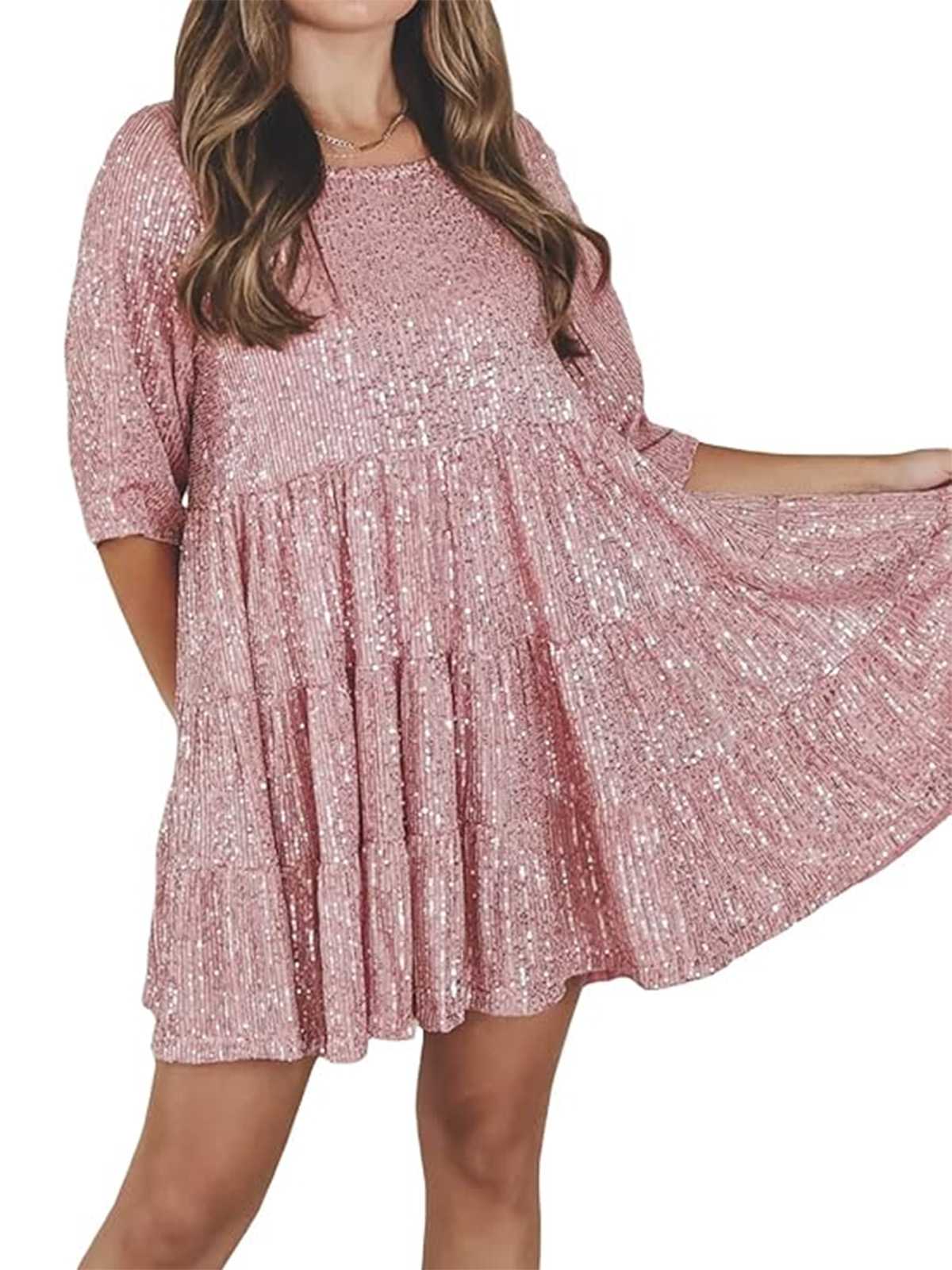 Robe babydoll paillettes et volants années 1960 - Image 8