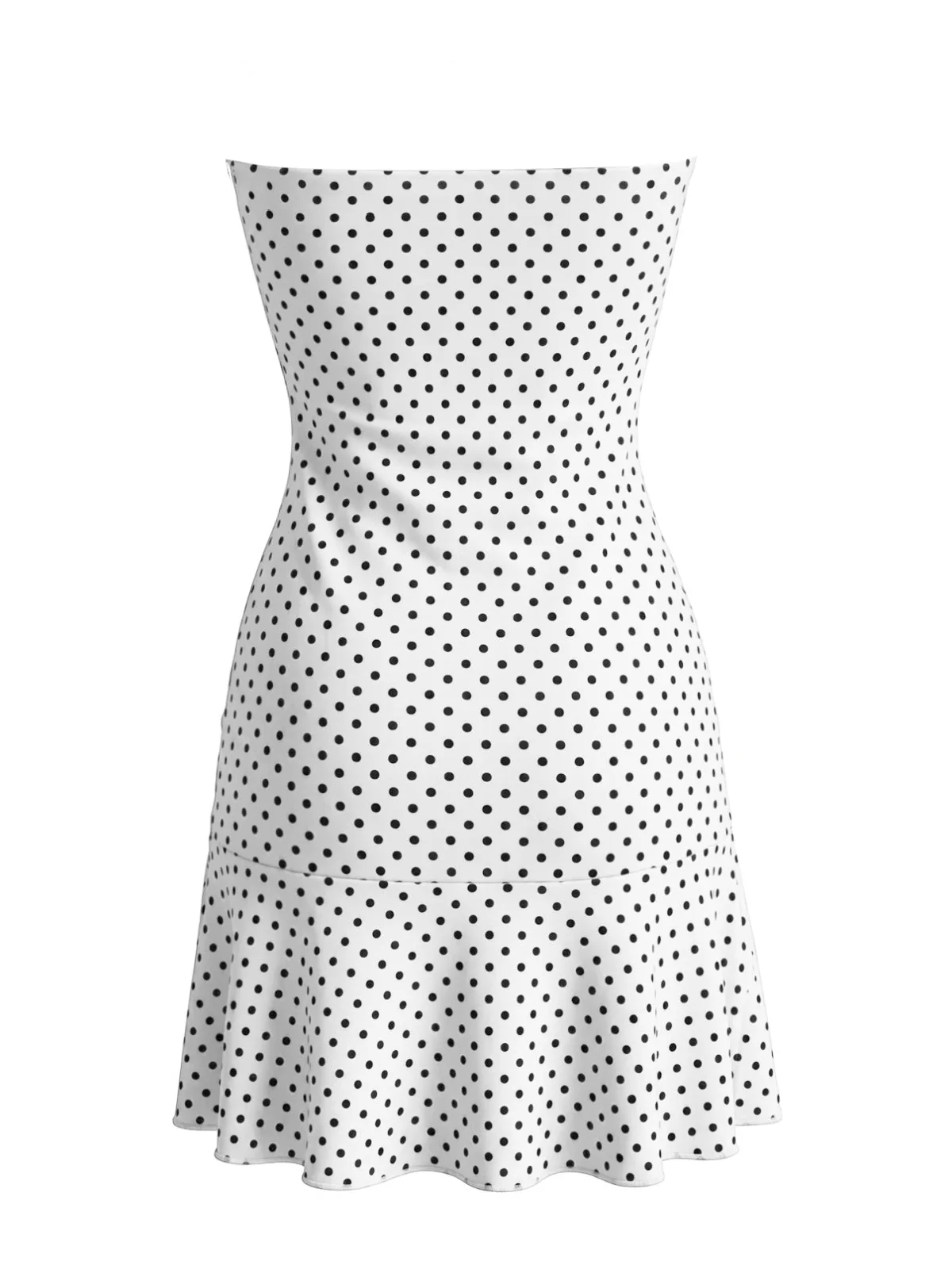 Robe bandeau à pois et volants années 1940 - Image 6
