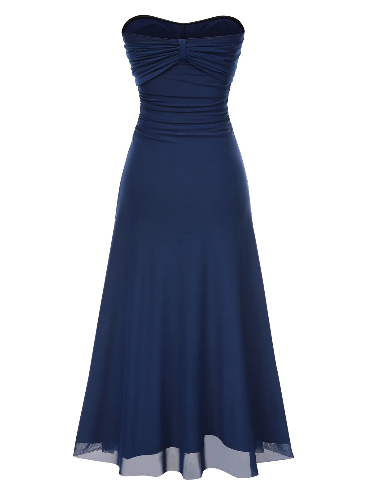 Robe bandeau bleue en maille à pierres précieuses années 1930 avec foulard - Image 6