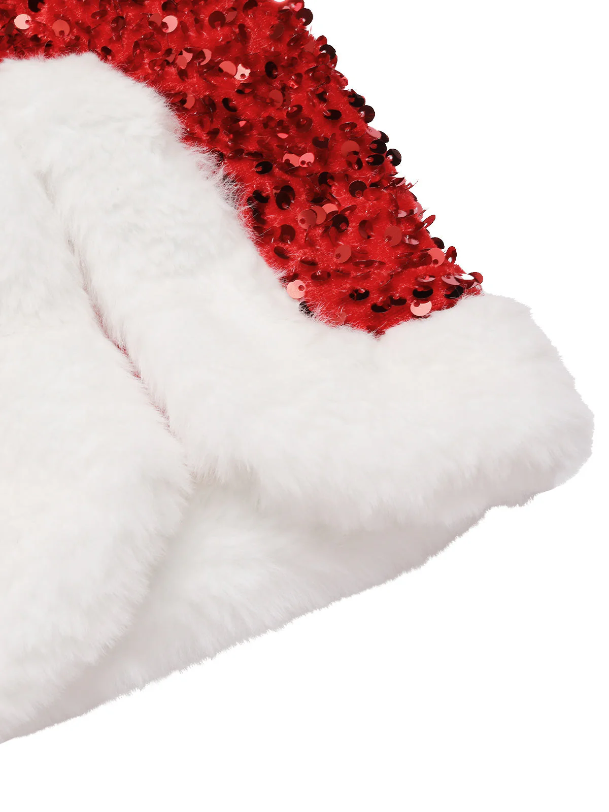 Robe bandeau rouge à paillettes et bordure en peluche des années 1960 - Image 6