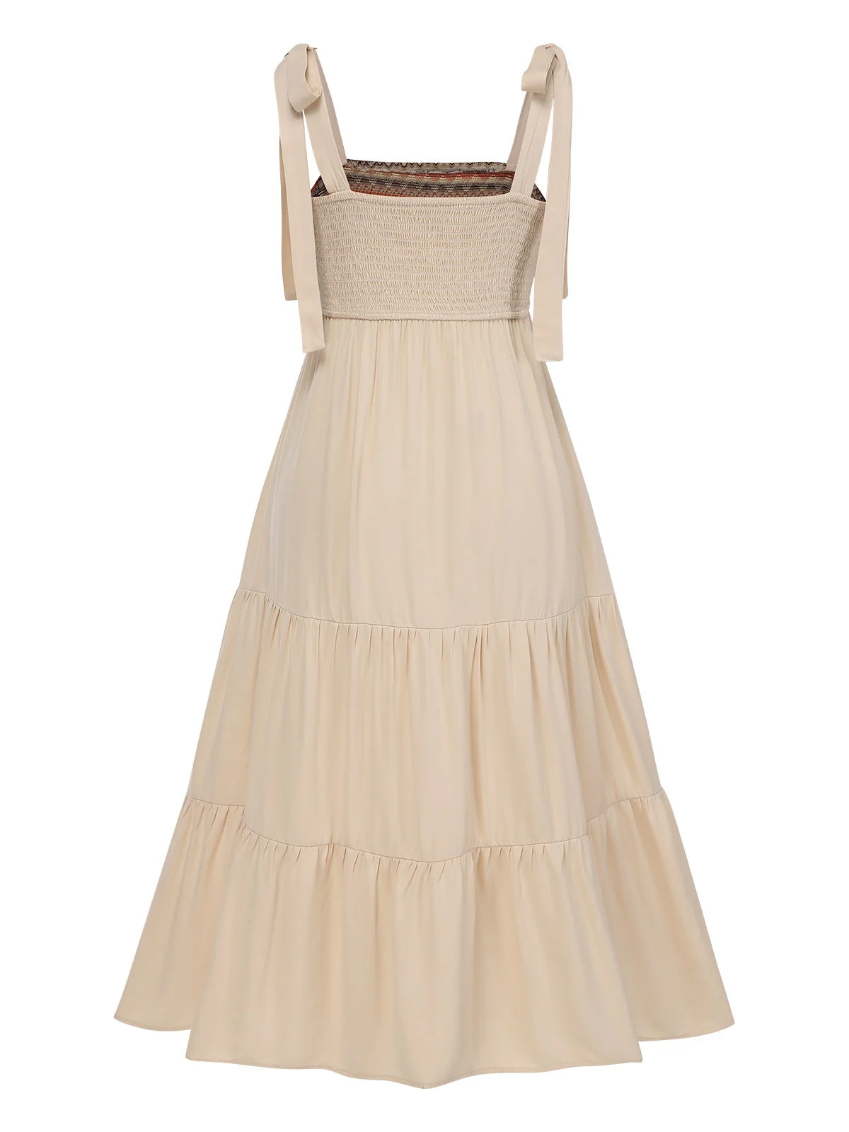 Robe beige à bretelles style bohème années 1950 - Image 2