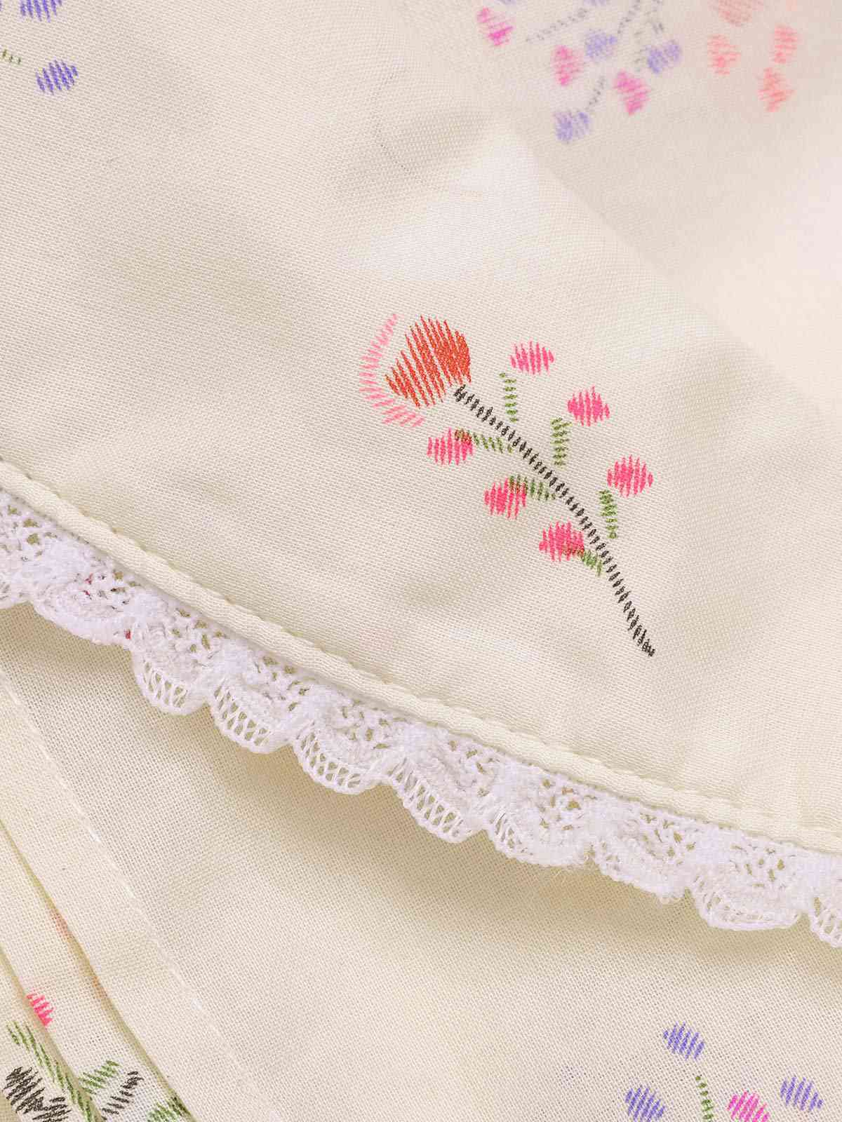 Robe beige à manches bouffantes et revers fleuris des années 1940 - Image 8