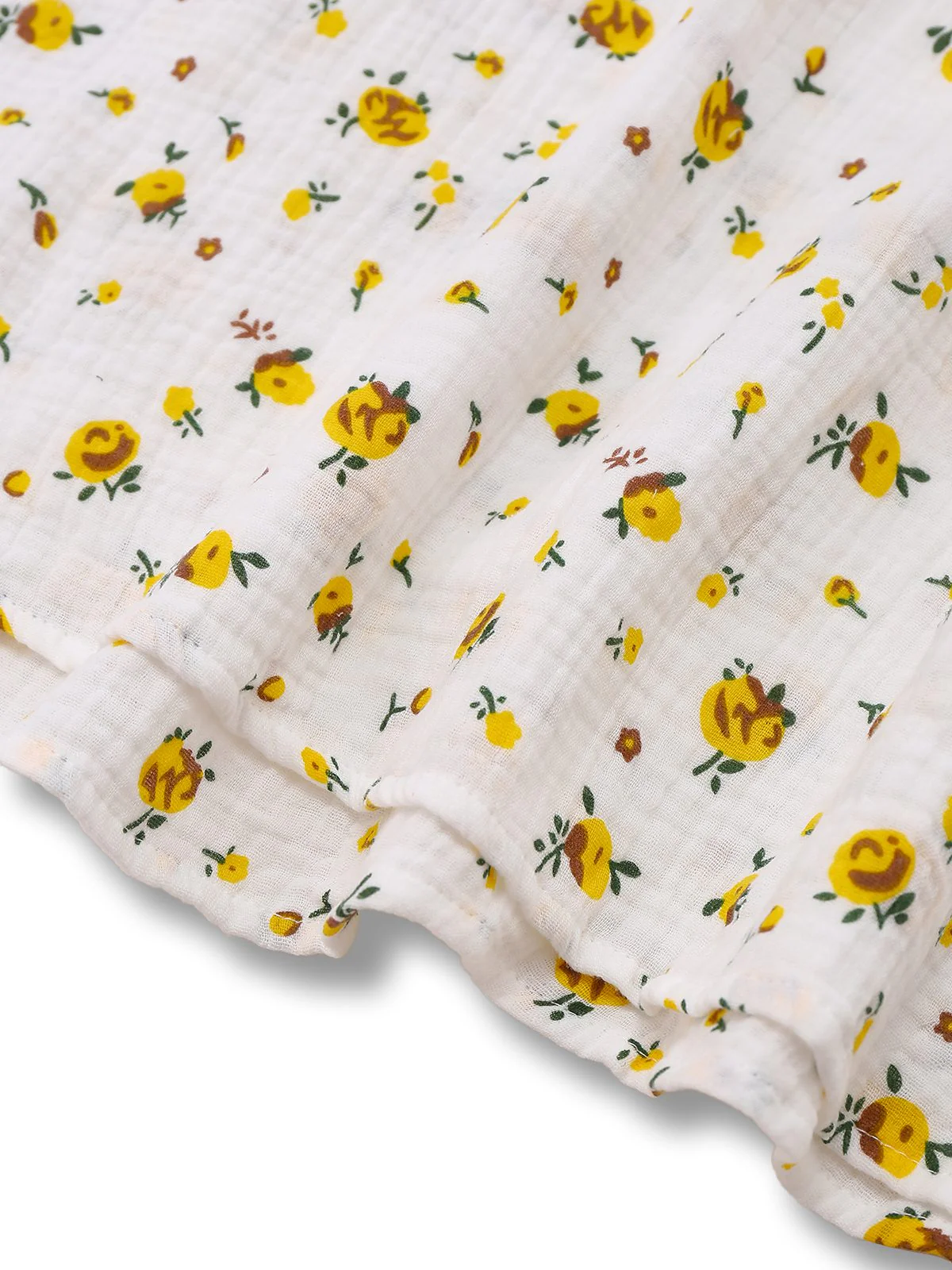 Robe blanche à petites fleurs en coton années 1940 - Image 5