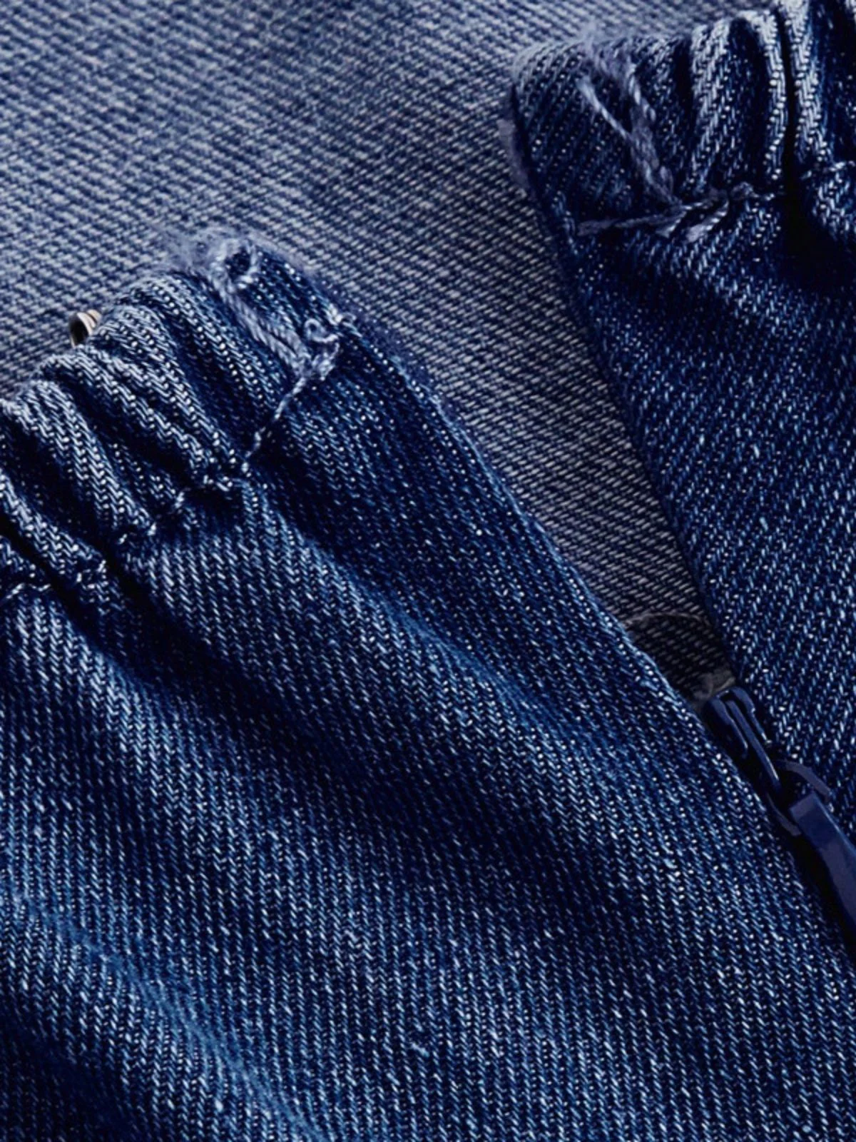 Robe Bleu Bretelles Fines Corset Denim Années 1950 - Image 4
