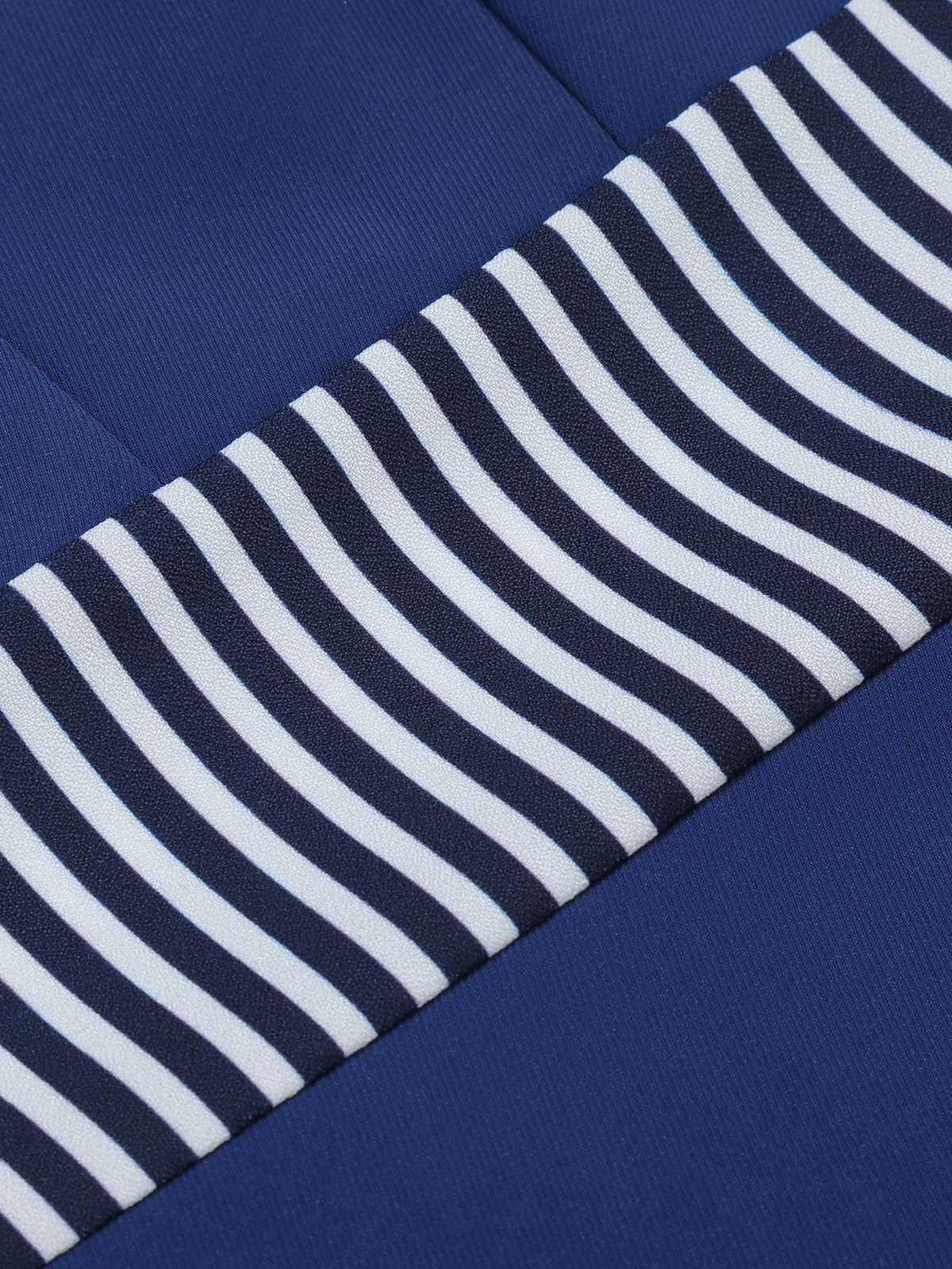 Robe bleu foncé à rayures boutonnées des années 1960 - Image 6