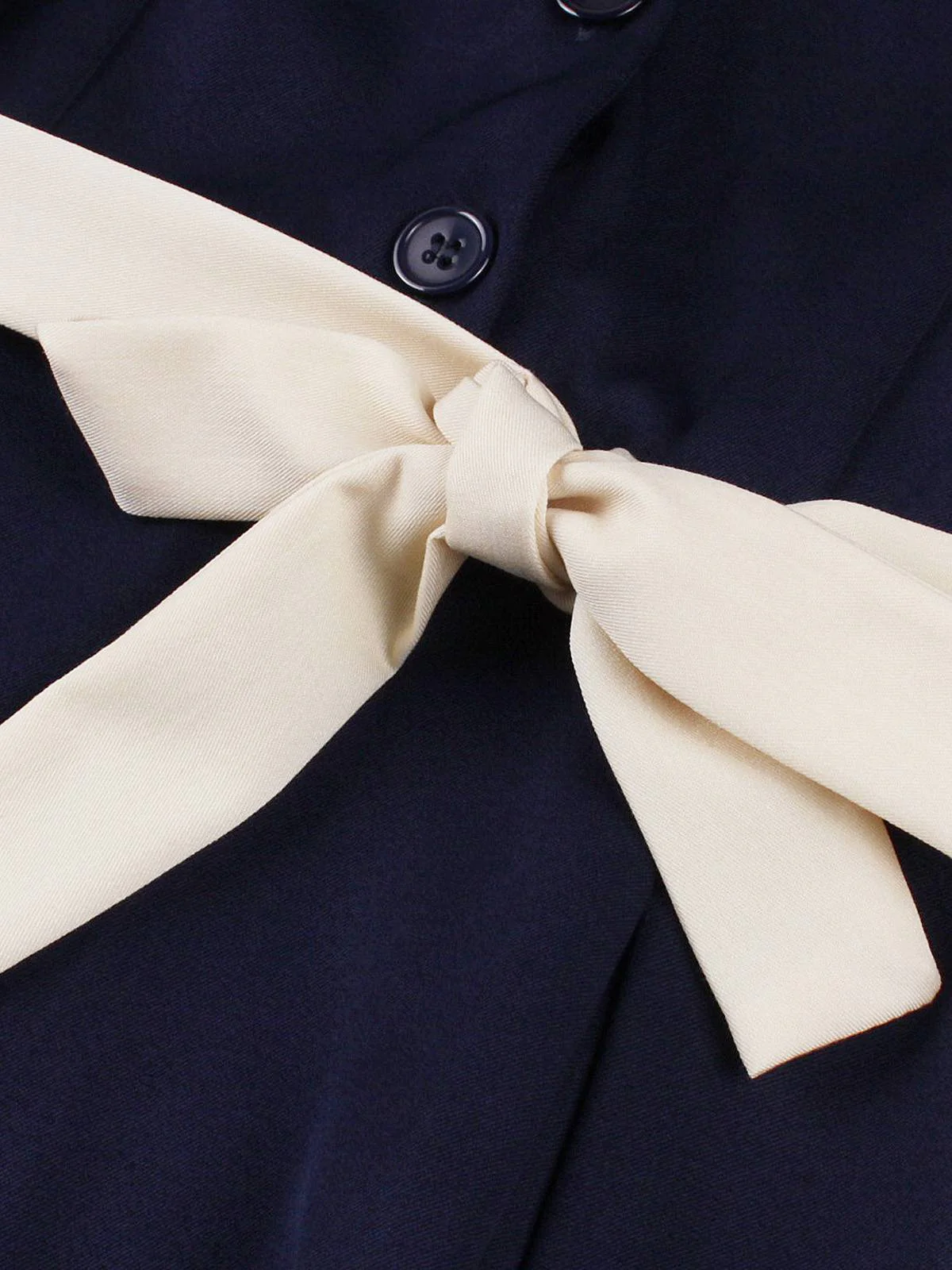 Robe bleu marine style nautique col carré avec ceinture des années 1950 - Image 5
