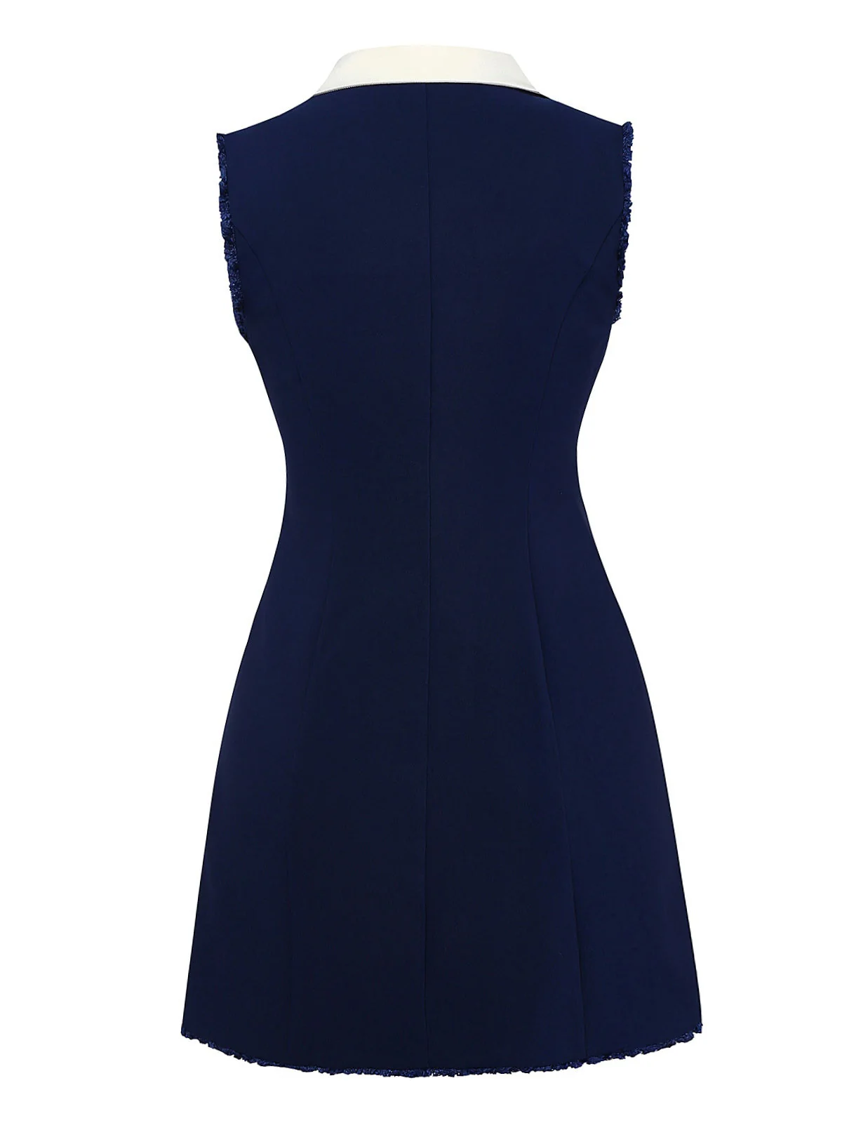 Robe bleue foncé à boutons et poignets bruts années 1960 - Image 2