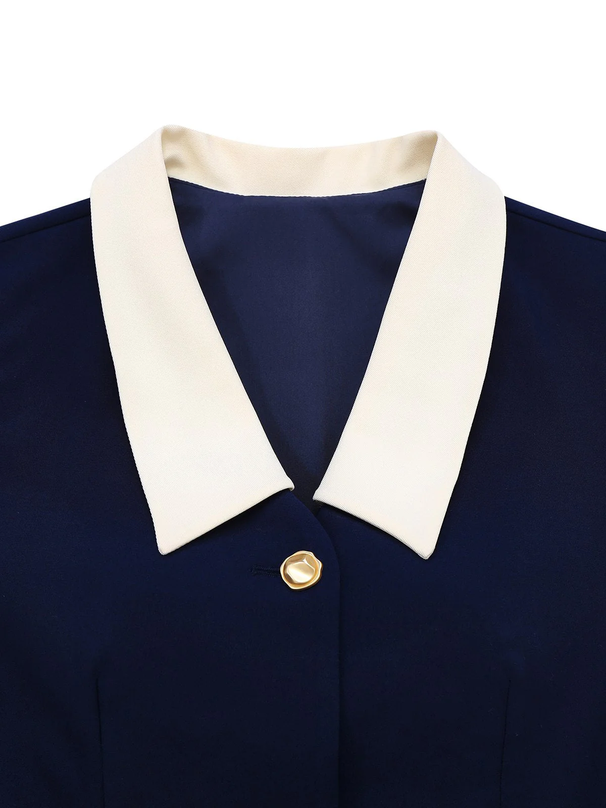 Robe bleue foncé à boutons et poignets bruts années 1960 - Image 3