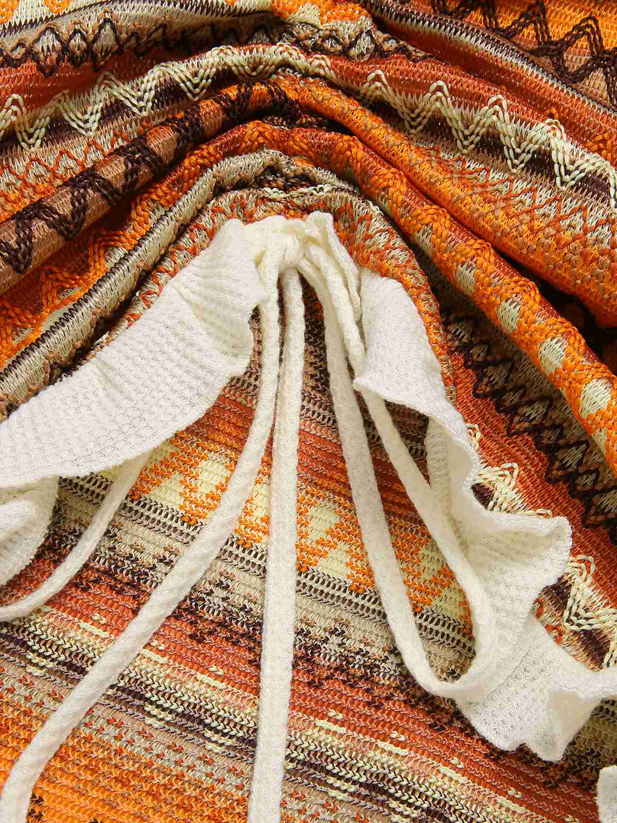 Robe bohème à bretelles tricot cordon serrage années 1960 - Image 4