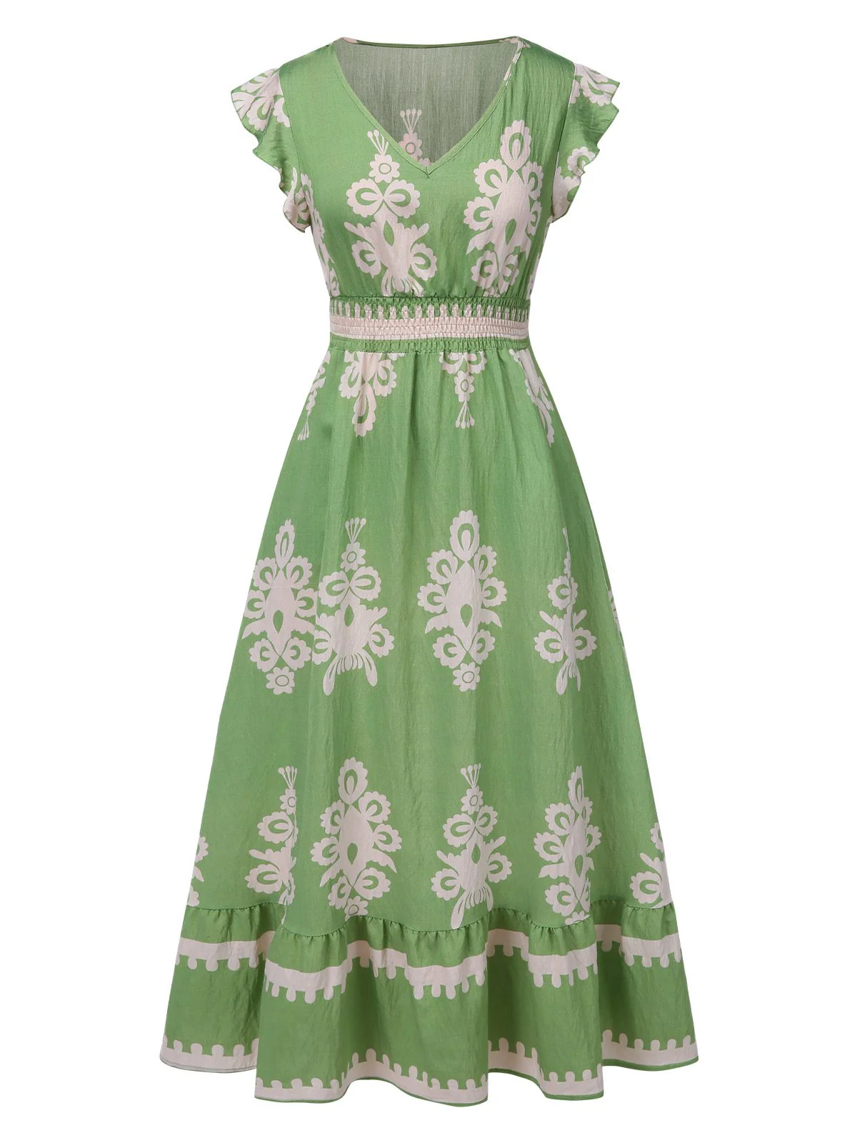 Robe bohémienne à col V motif tribal des années 1970 - Image 5
