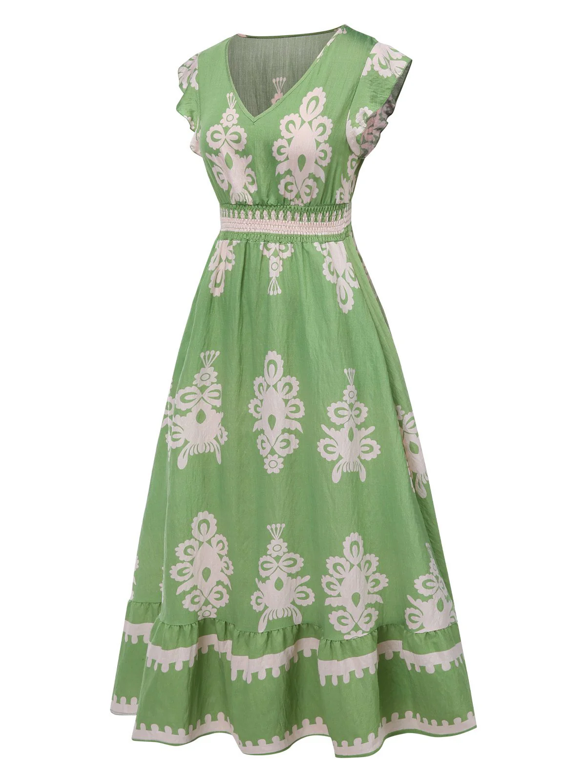 Robe bohémienne à col V motif tribal des années 1970 - Image 6