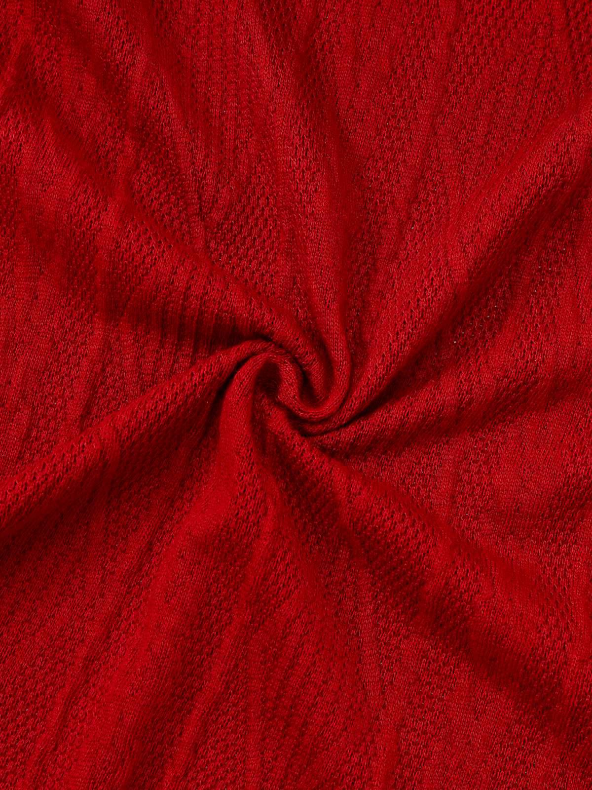 Robe boutonnée à gros col en V en maille unie des années 1940 - Image 7
