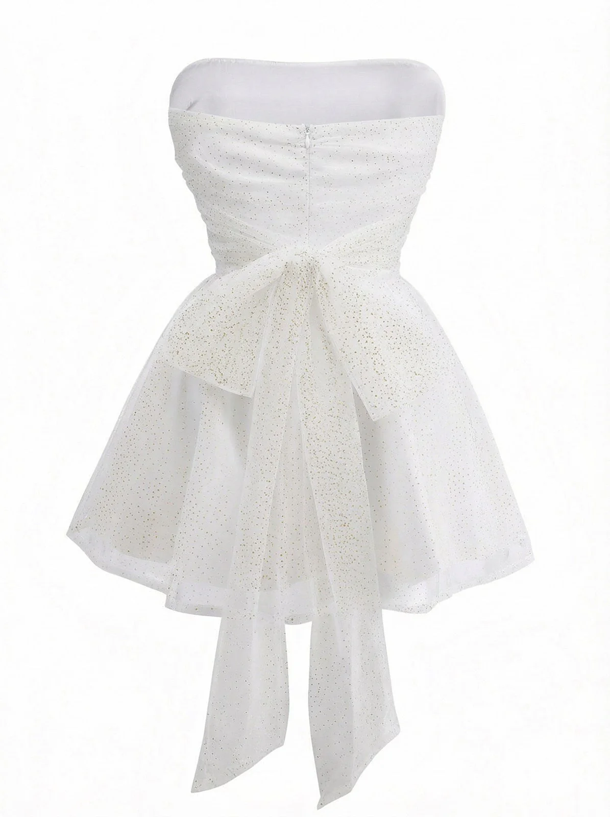 Robe bustier en tulle à paillettes et dos noué années 1960 - Image 10
