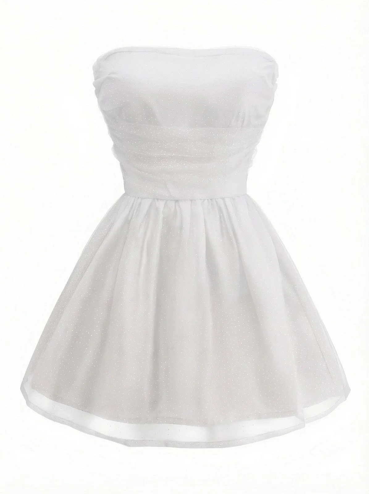 Robe bustier en tulle à paillettes et dos noué années 1960 - Image 9