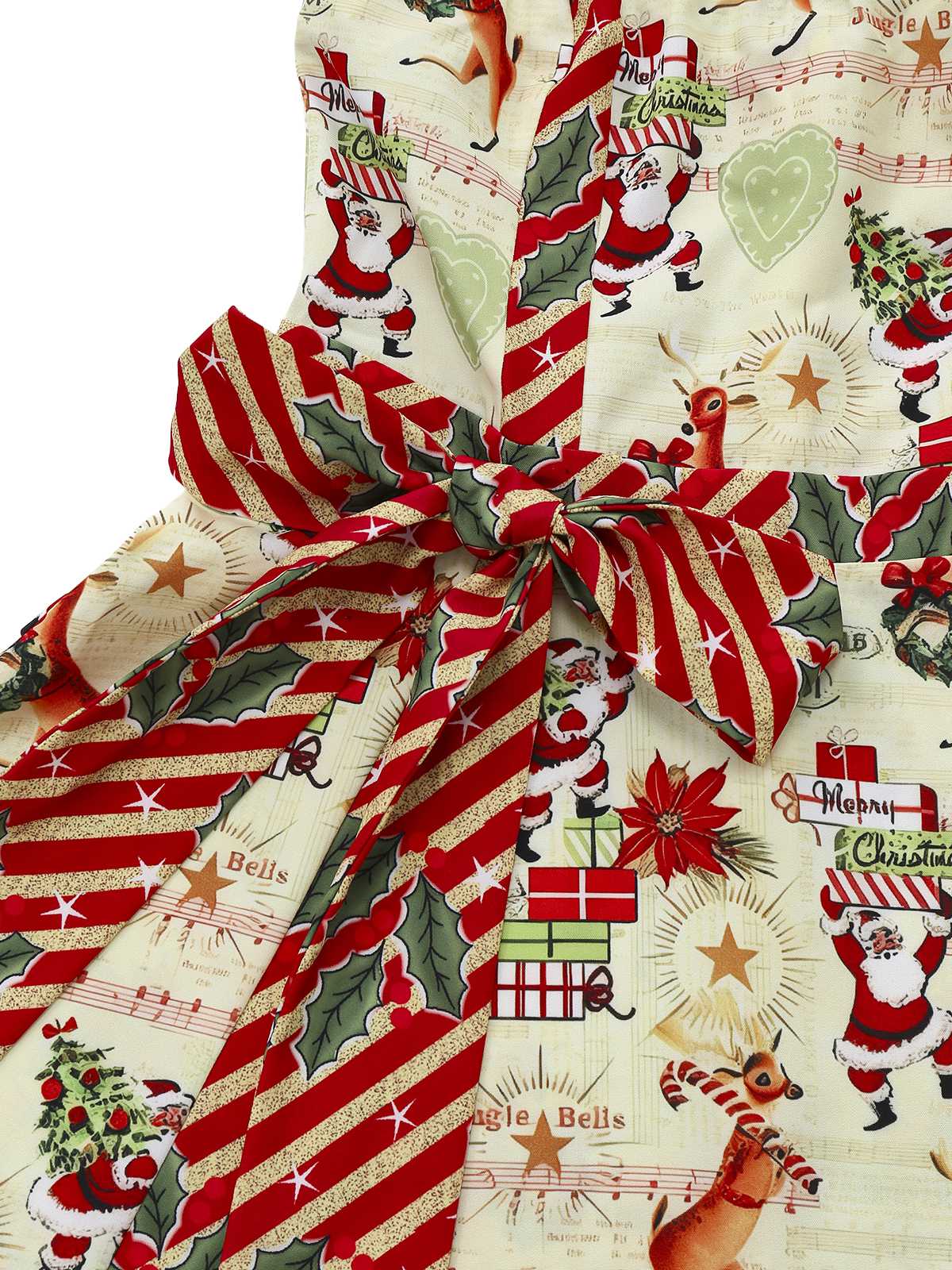 Robe bustier à nœud papillon et canne de Noël années 50 - Image 8