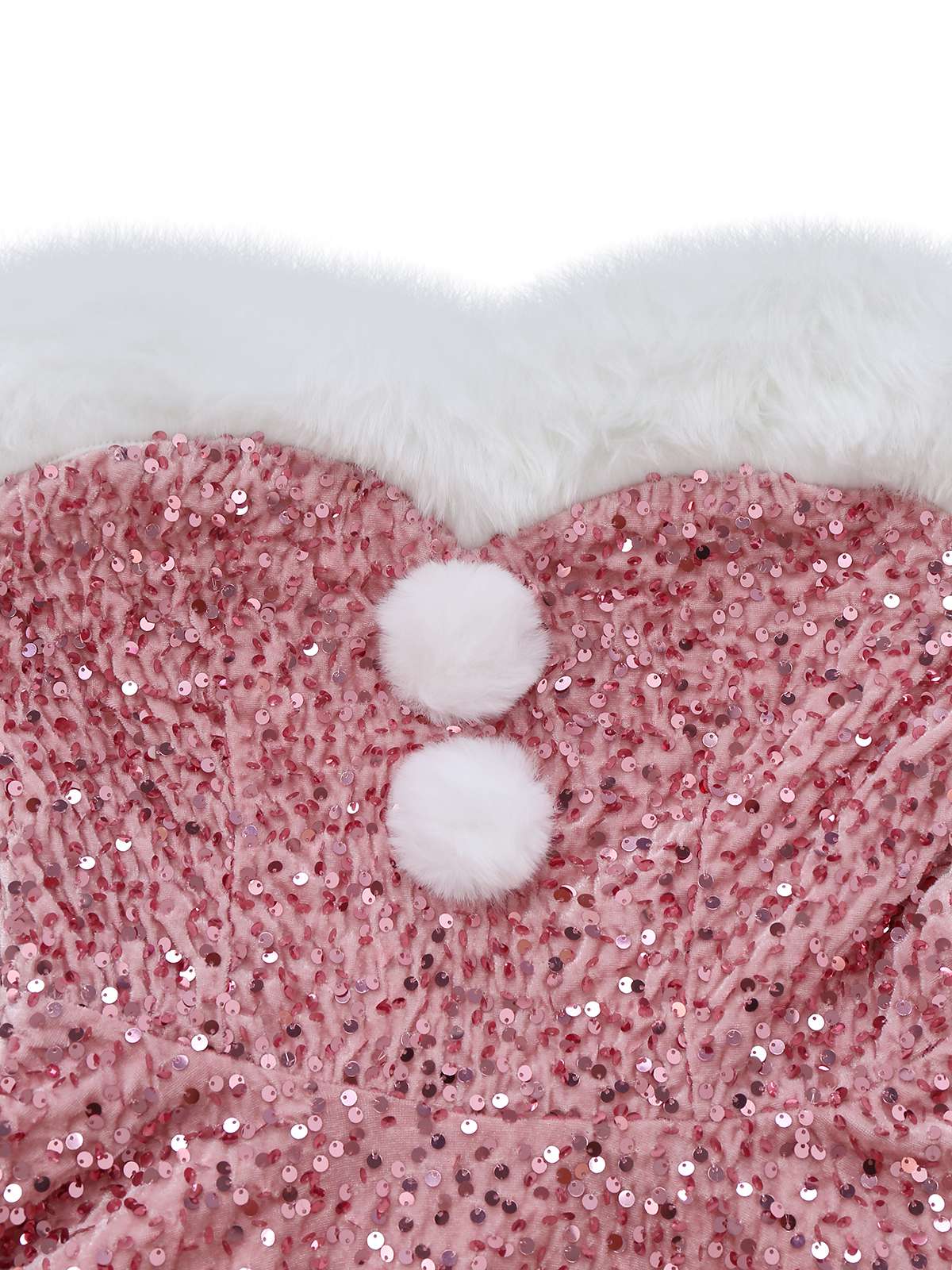 Robe bustier rose à paillettes et fourrure des années 60 - Image 7