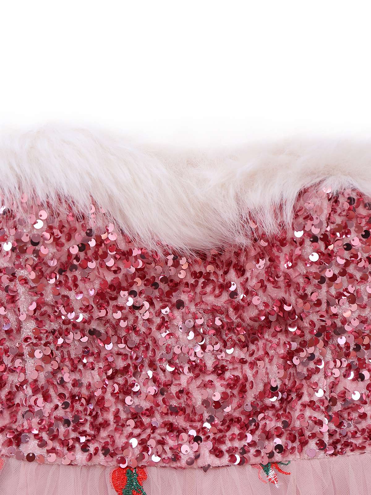 Robe bustier rose en maille à sequins et fourrure années 1950 - Image 6