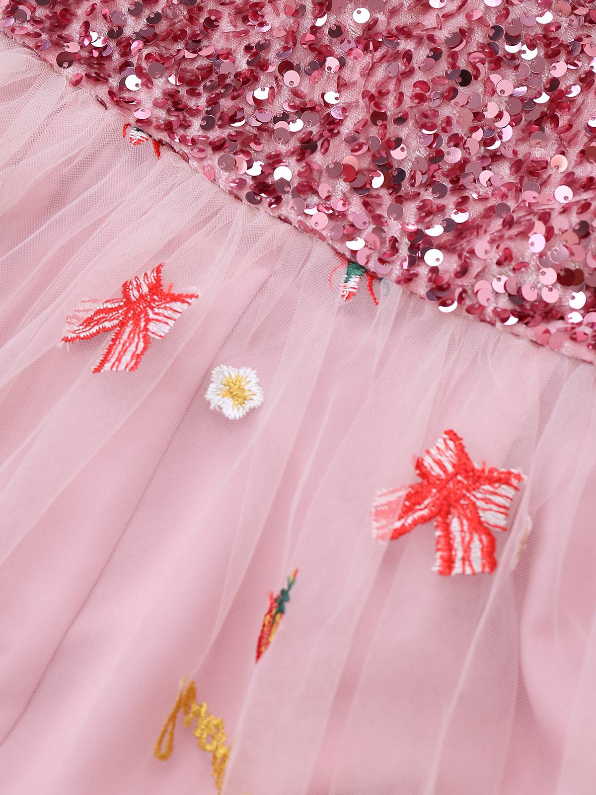 Robe bustier rose en maille à sequins et fourrure années 1950 - Image 7