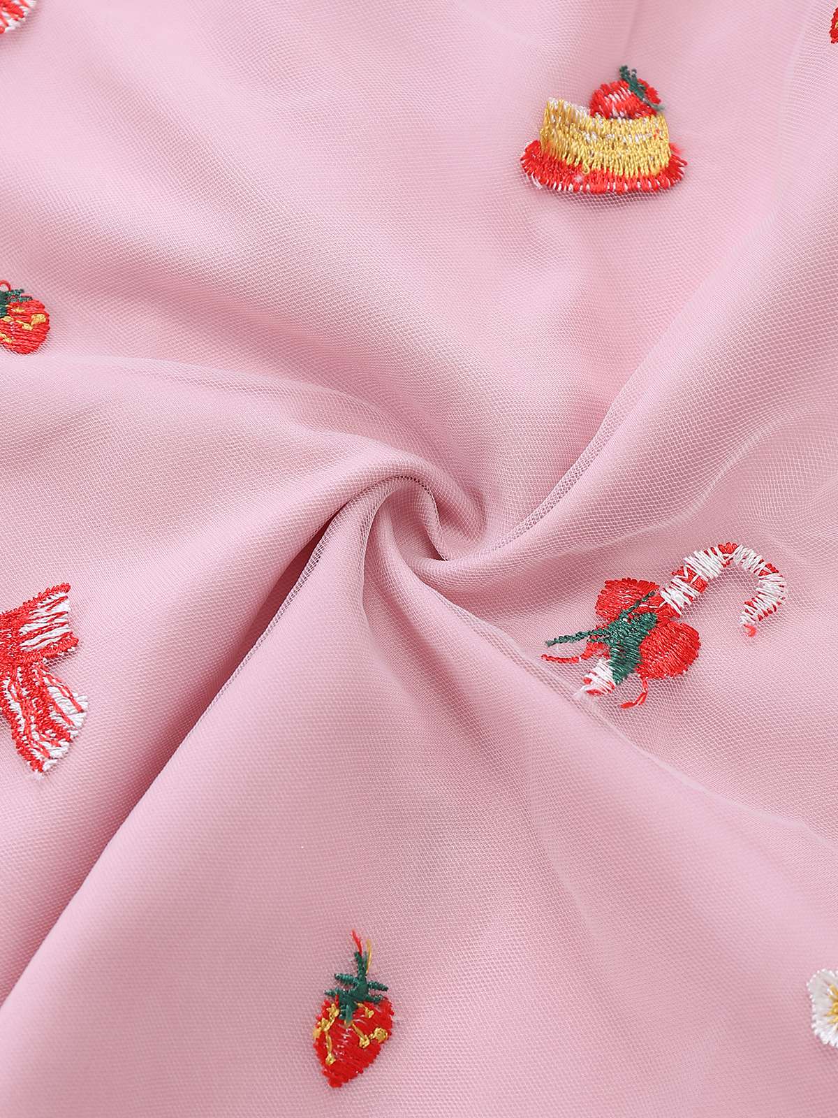 Robe bustier rose en maille à sequins et fourrure années 1950 - Image 9