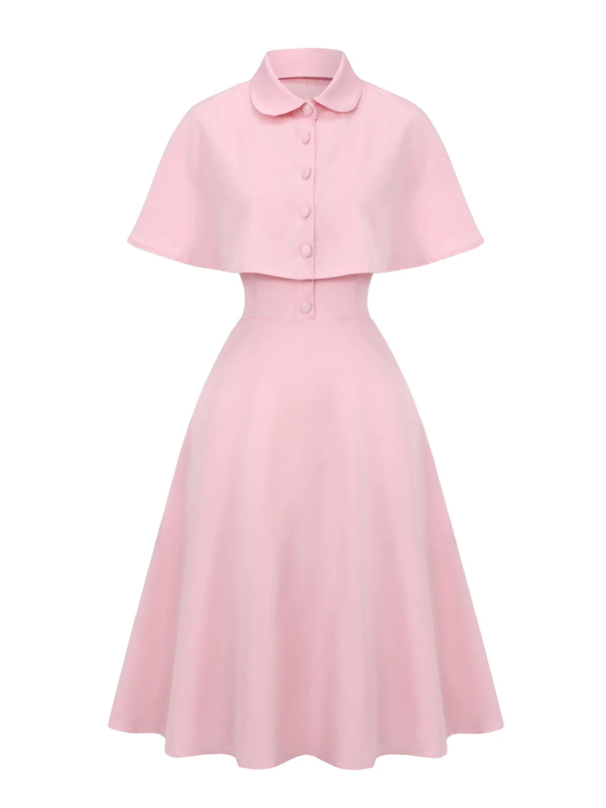 Robe capelet à revers uni des années 1950 - Image 2