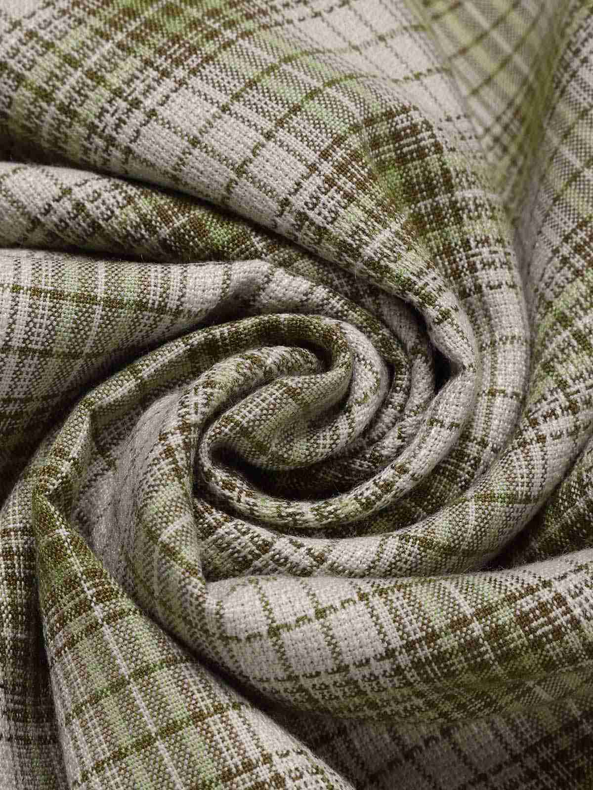 Robe à carreaux boutonnée à revers vert pois des années 1960 - Image 8