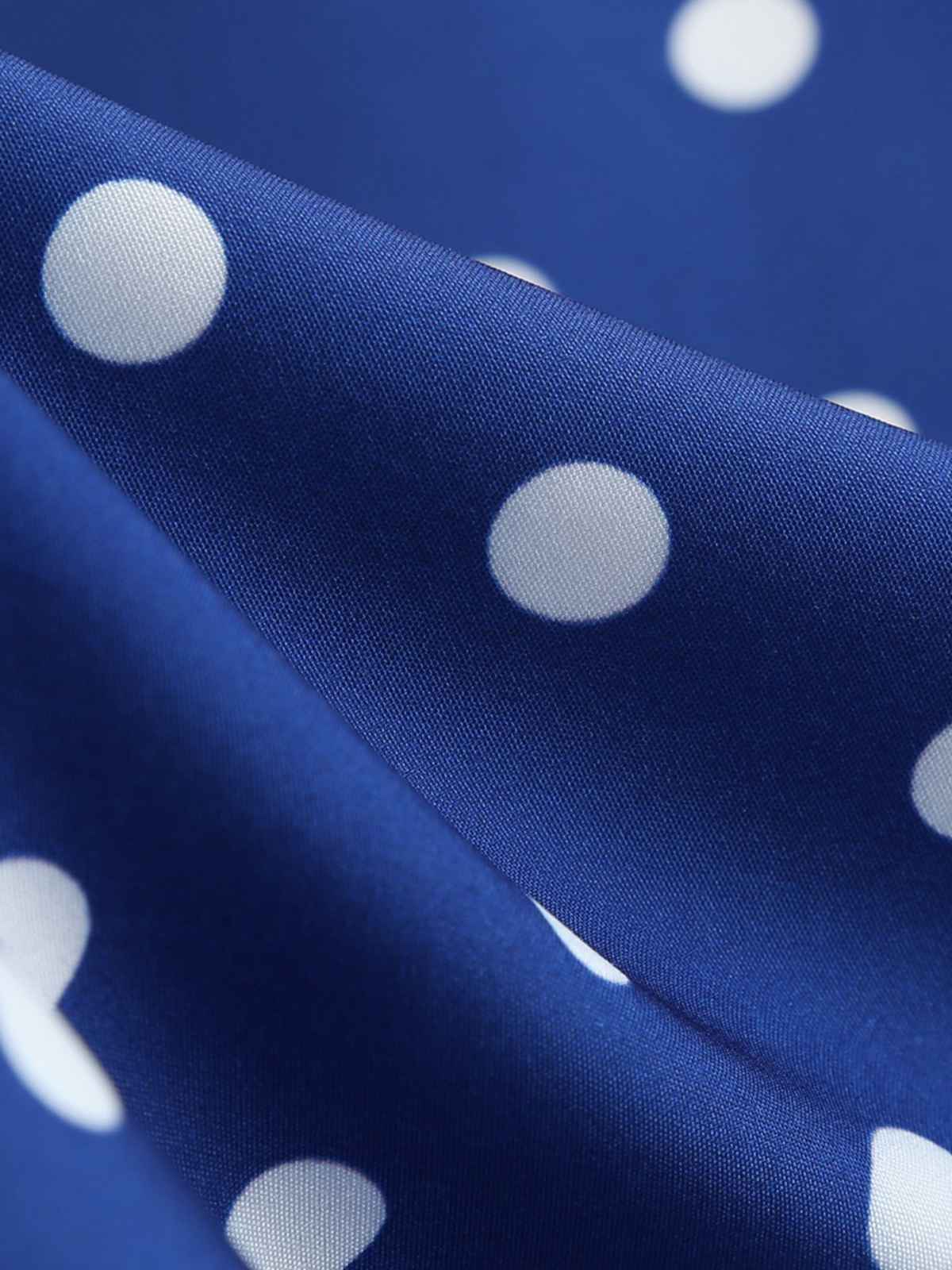 Robe ceinturée à pois et manches capes des années 1950 - Image 7
