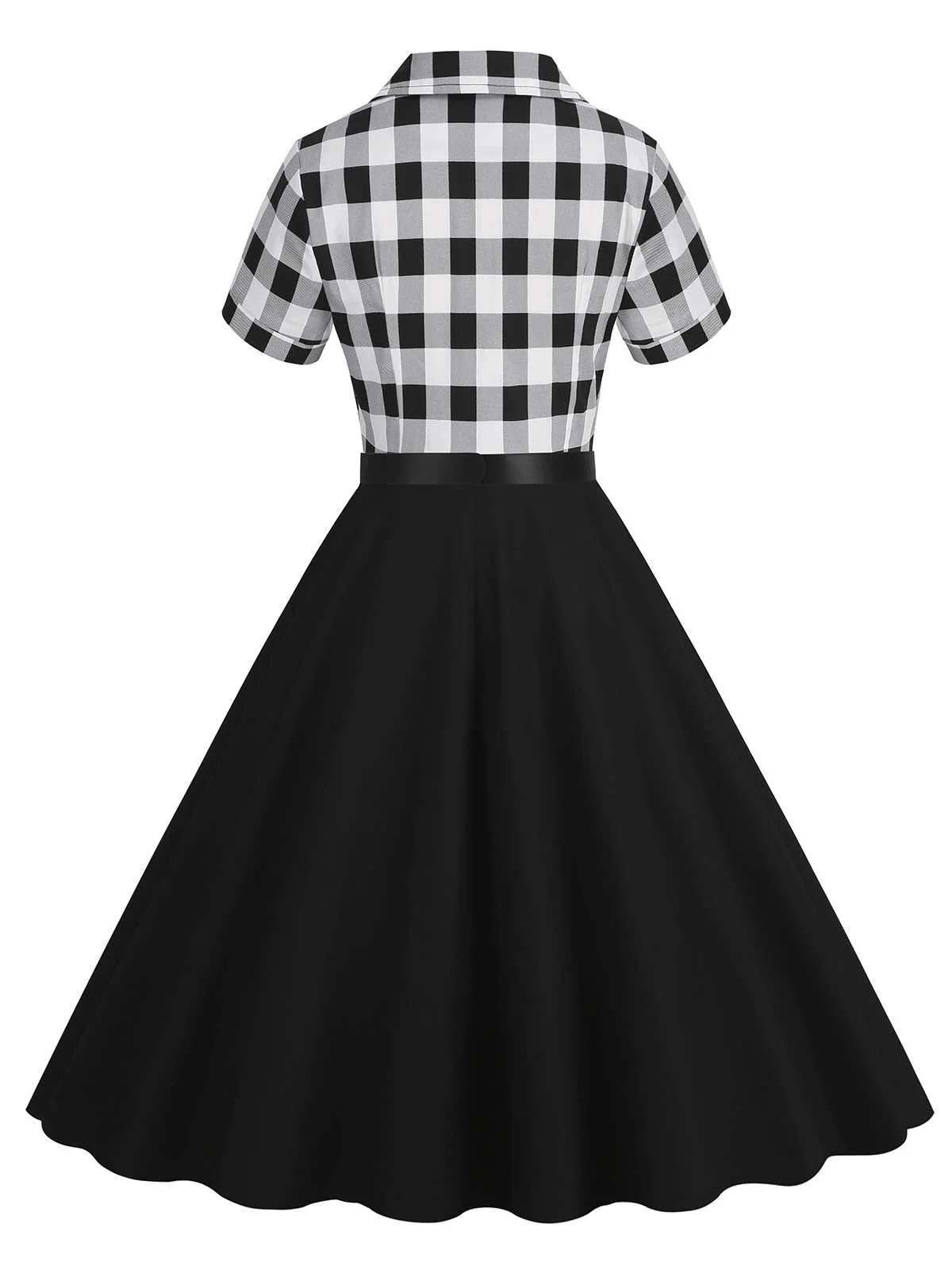 Robe ceinturée contrastée à revers des années 1950 - Image 11