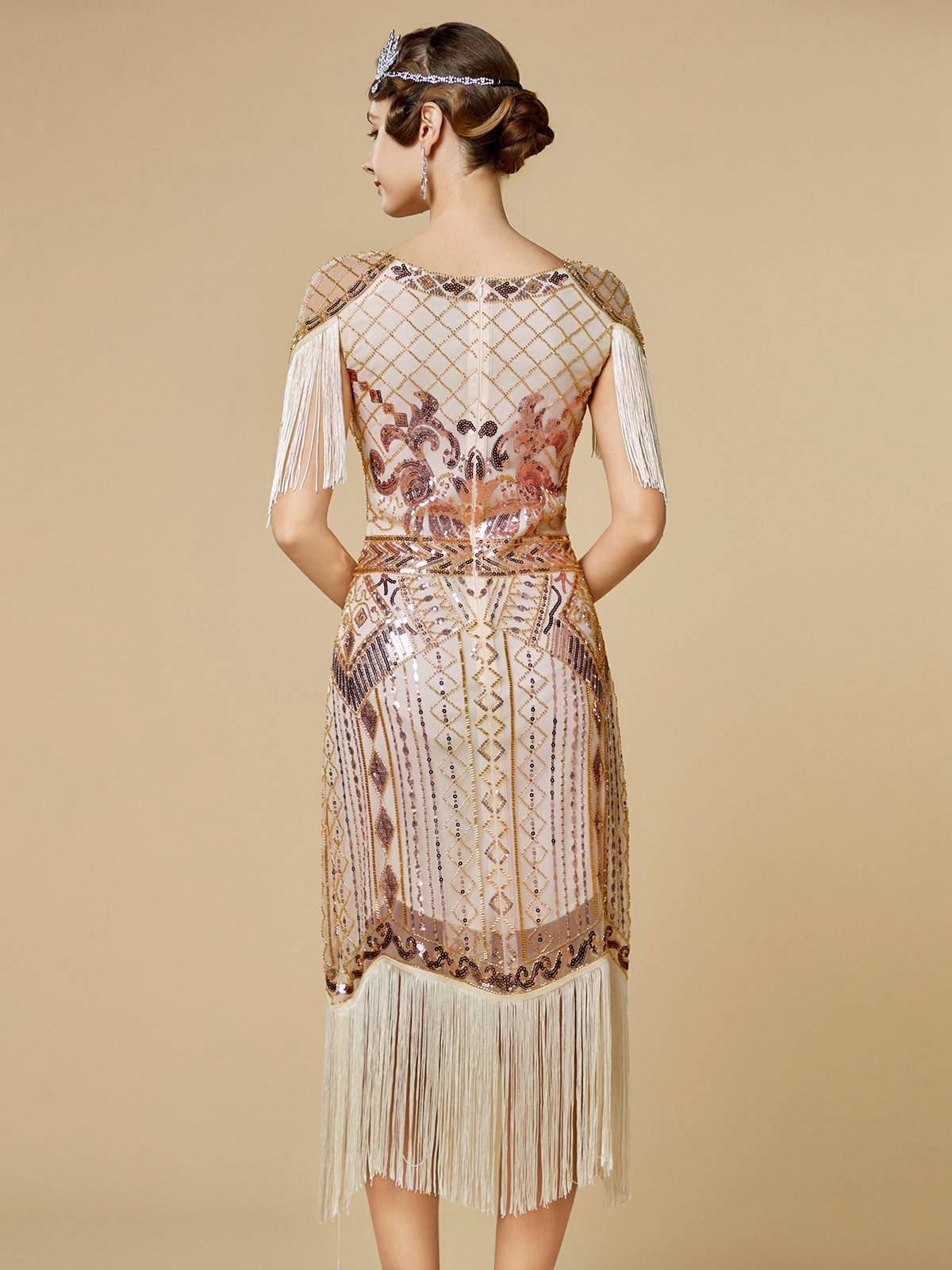Robe Charleston à franges et sequins années 1920 - Image 10