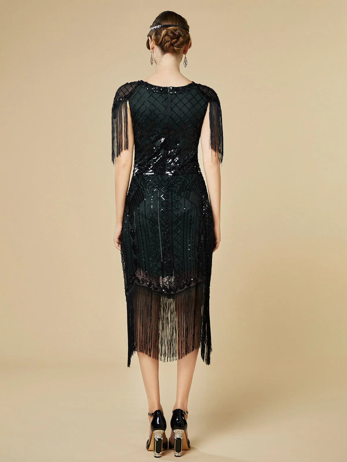 Robe Charleston à franges et sequins années 1920 - Image 13