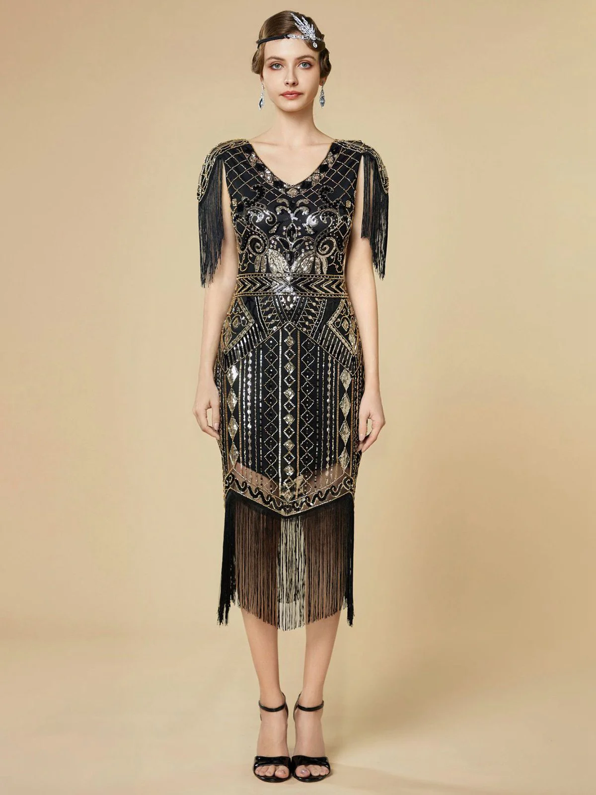 Robe Charleston à franges et sequins années 1920 - Image 16